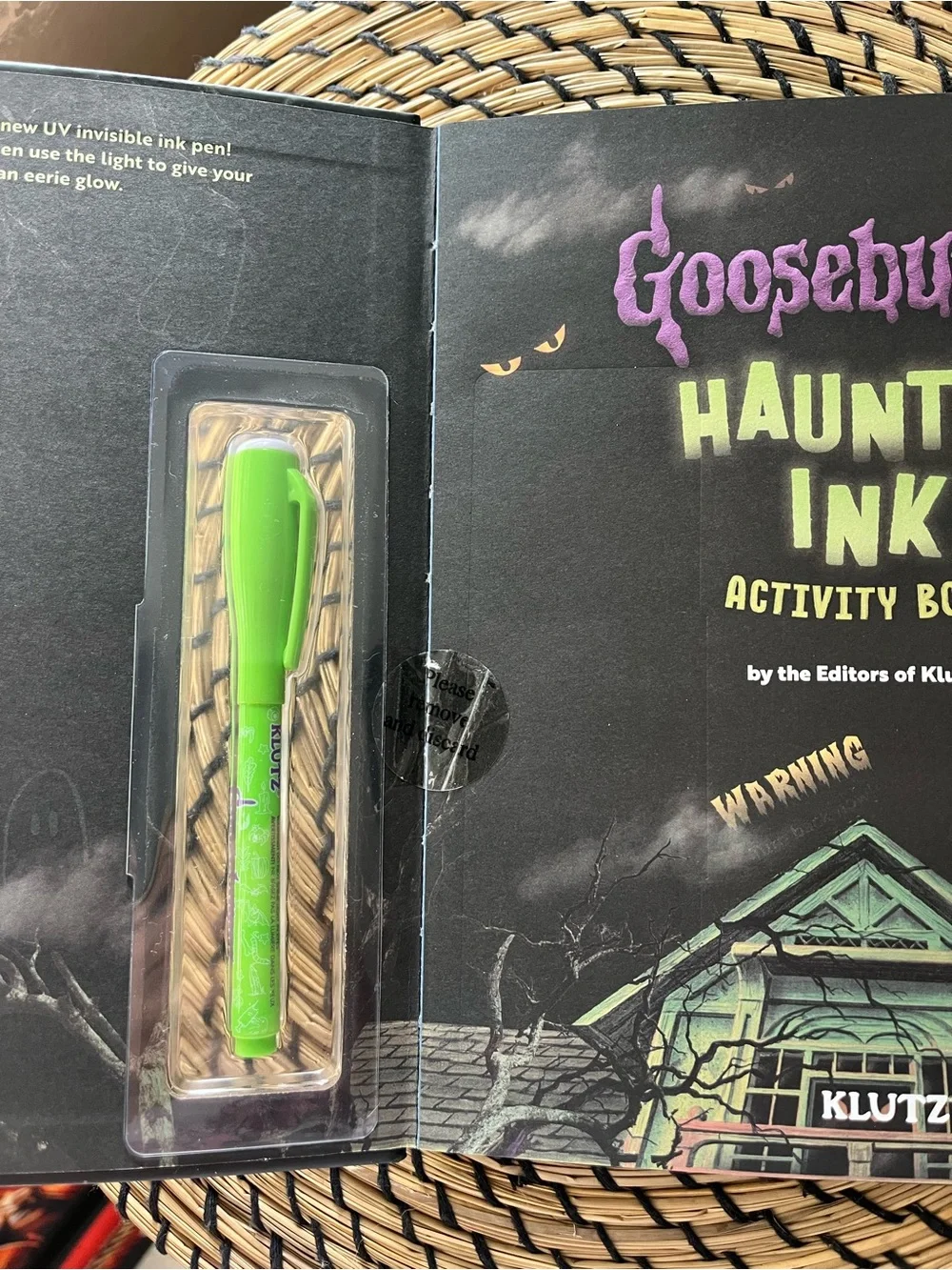 Goosebumps Haunted Ink Activity Book w/ UV Invisible Ink Pen Halloween